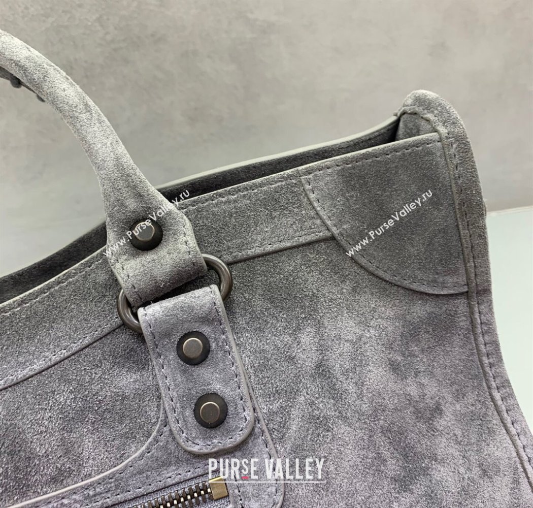 Balenciaga Le City Medium Bag in Dark Grey Suede 2025 0925 (JM-250926123)
