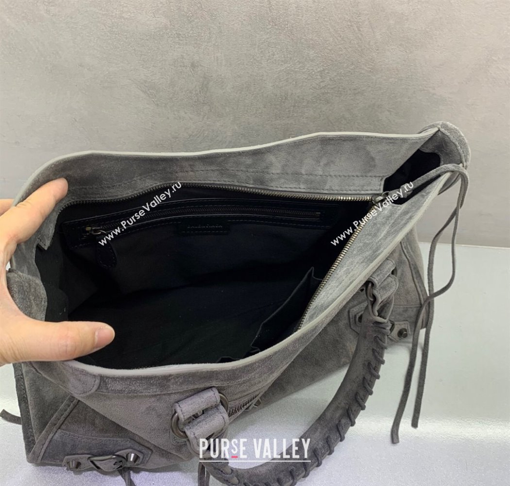 Balenciaga Le City Medium Bag in Dark Grey Suede 2025 0925 (JM-250926123)