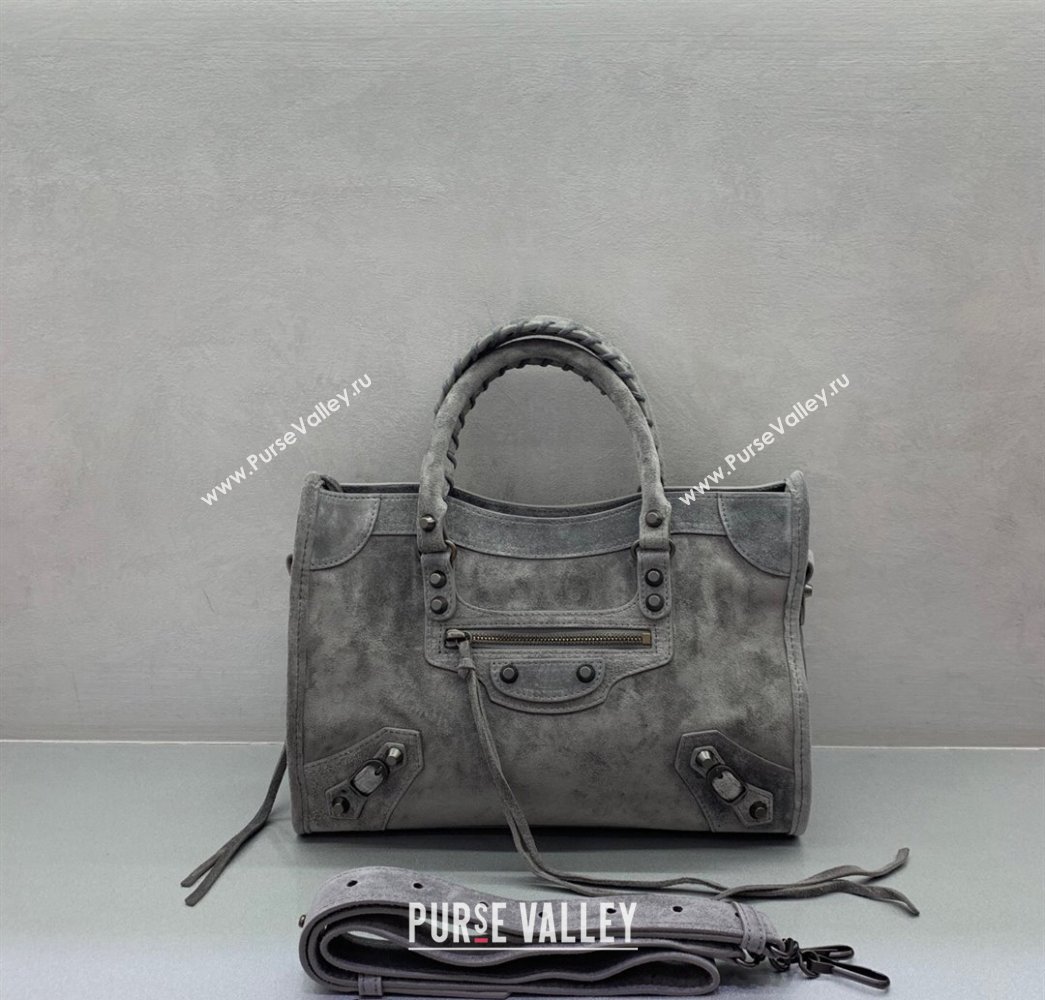 Balenciaga Le City Small Bag in Dark Grey Suede 2025 0925 (JM-250926124)
