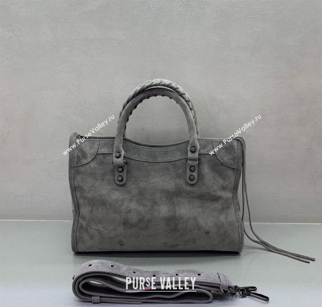Balenciaga Le City Small Bag in Dark Grey Suede 2025 0925 (JM-250926124)