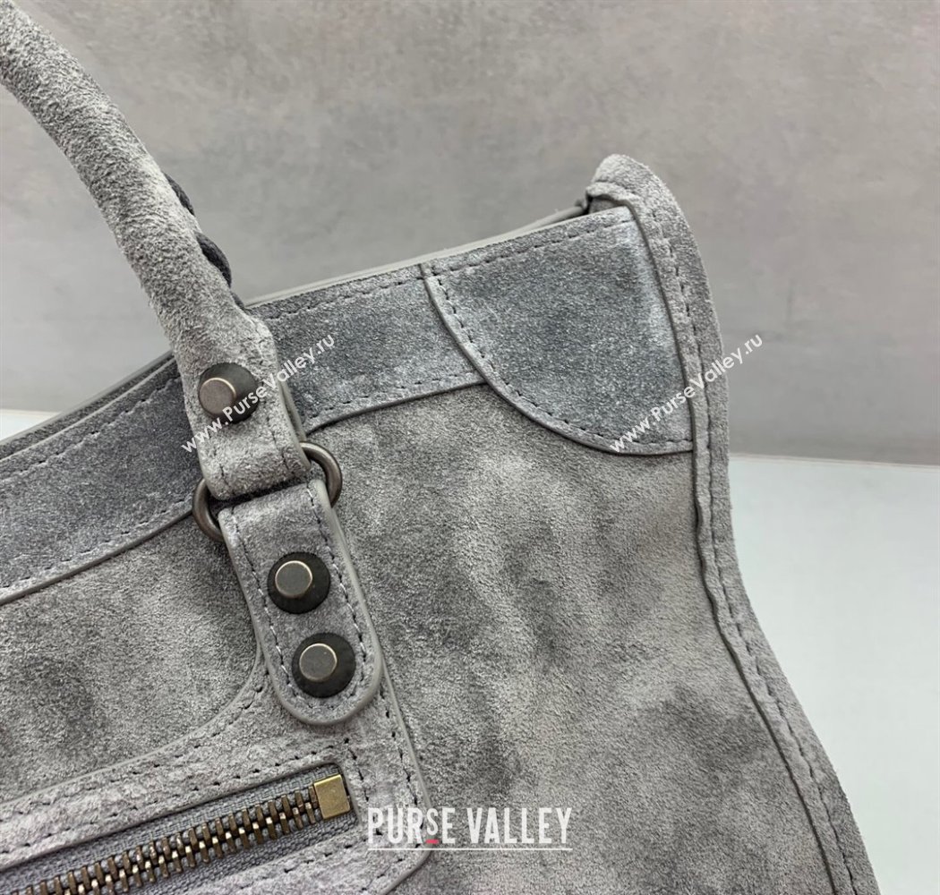 Balenciaga Le City Small Bag in Dark Grey Suede 2025 0925 (JM-250926124)