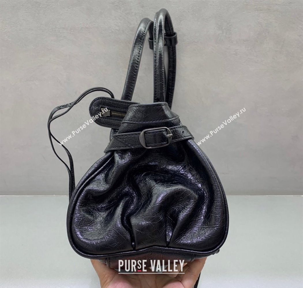 Balenciaga Le City Bag East West in Lambskin Leather Black 2025 0926 (JM-250926065)