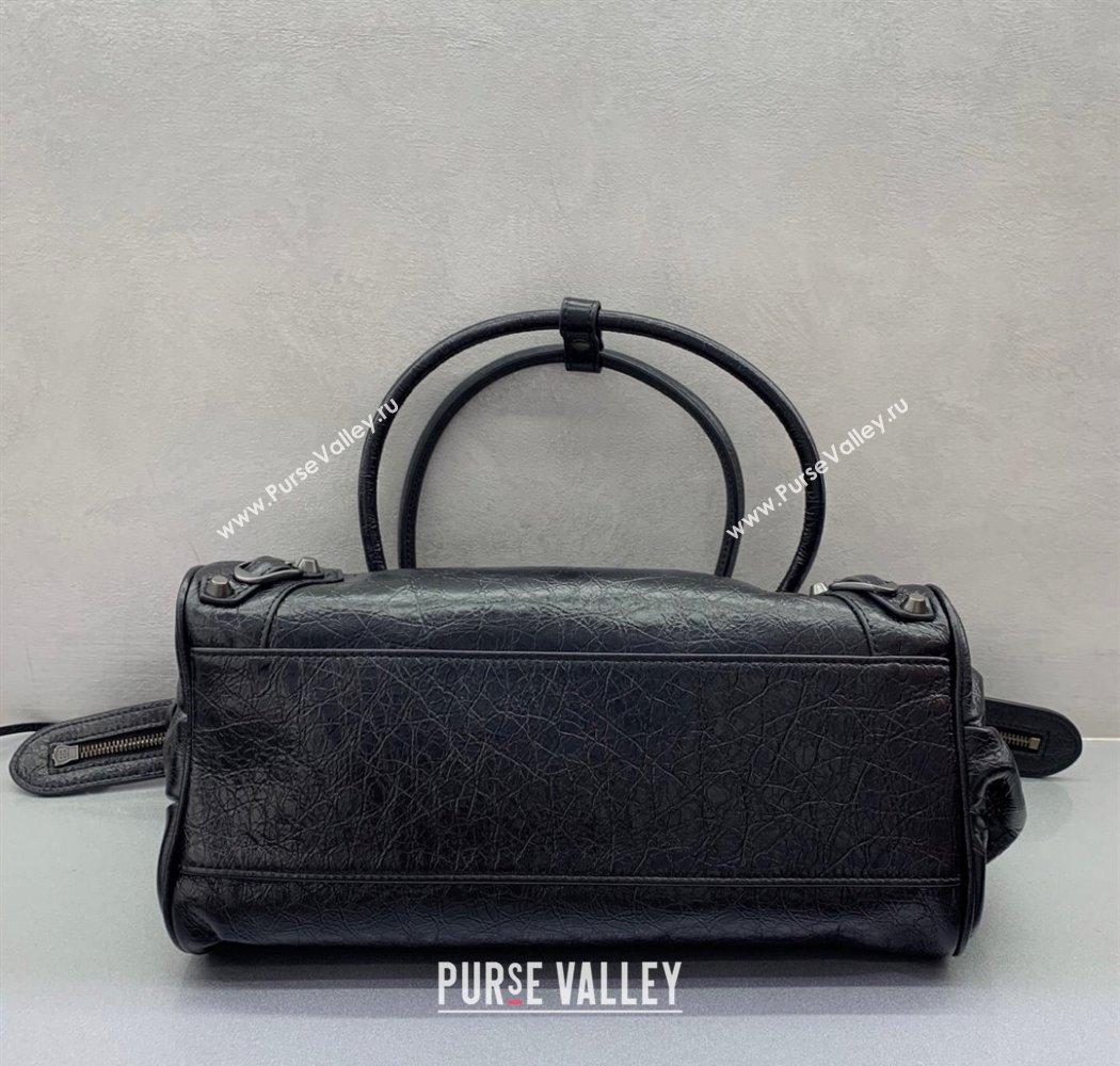 Balenciaga Le City Bag East West in Lambskin Leather Black 2025 0926 (JM-250926065)