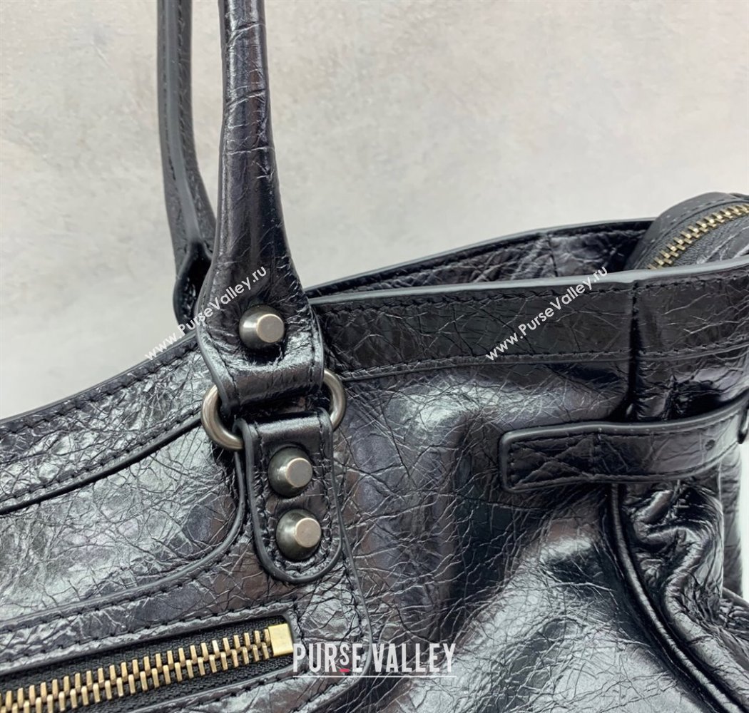 Balenciaga Le City Bag East West in Lambskin Leather Black 2025 0926 (JM-250926065)