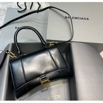 Balenciaga Hourglass Small Top Handle Bag in Smooth Calfskin Black/Gold 2025 (JM-250926081)