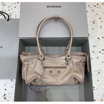 Balenciaga Le City Bag East West in Lambskin Leather Sesame Beige 2025 0926 (JM-250926062)