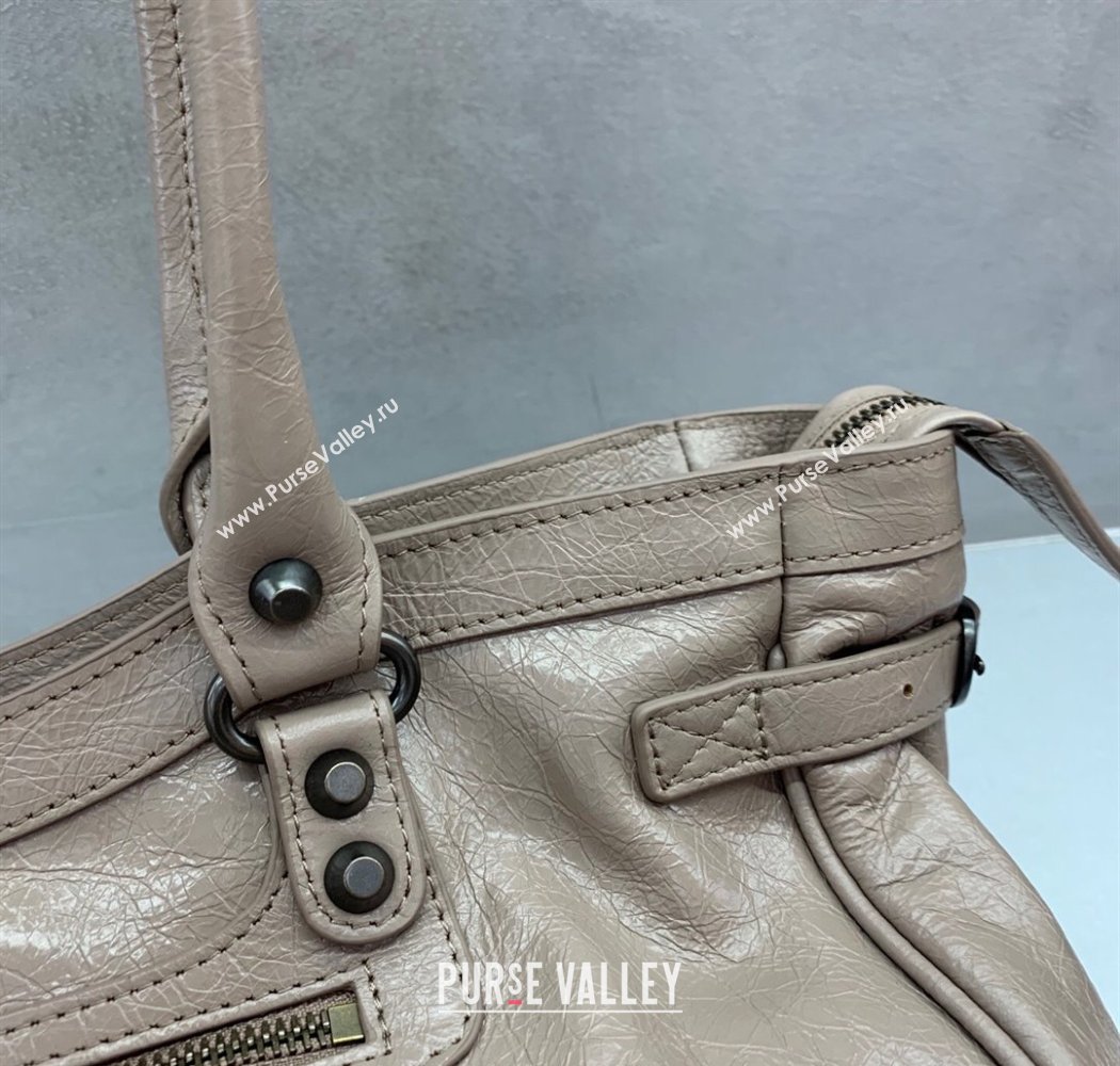 Balenciaga Le City Bag East West in Lambskin Leather Sesame Beige 2025 0926 (JM-250926062)
