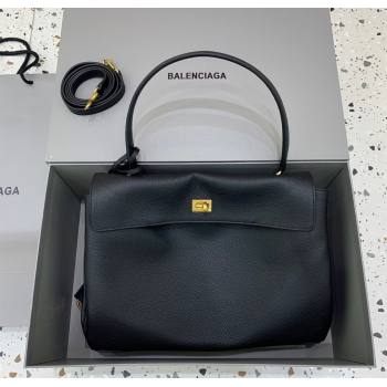 Balenciaga Rodeo Medium Handbag in black grained calfskin leather, aged-gold hardware 2025 78972 (JM-250926089)