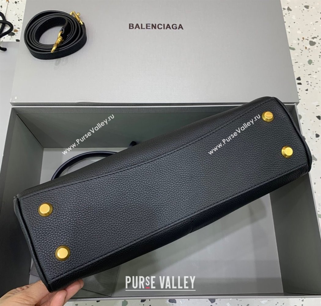 Balenciaga Rodeo Medium Handbag in black grained calfskin leather, aged-gold hardware 2025 78972 (JM-250926089)