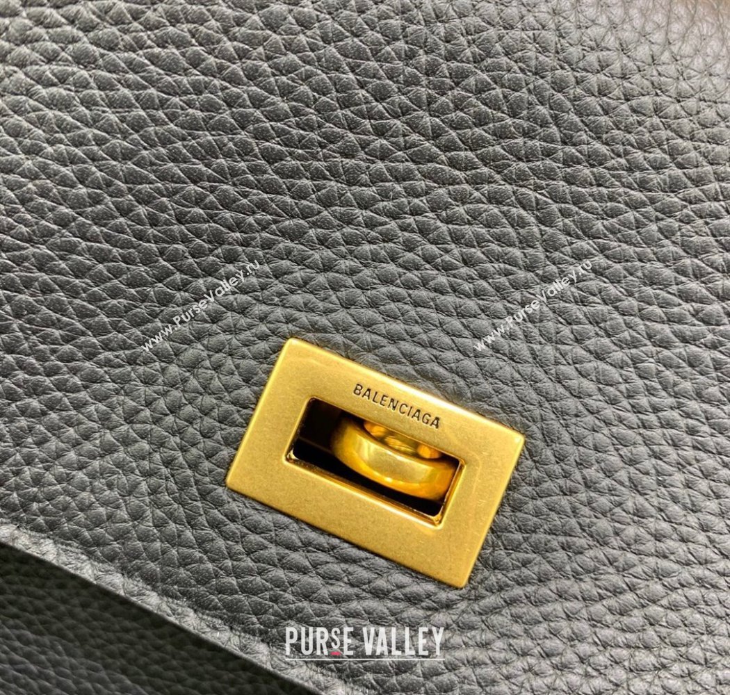Balenciaga Rodeo Medium Handbag in black grained calfskin leather, aged-gold hardware 2025 78972 (JM-250926089)