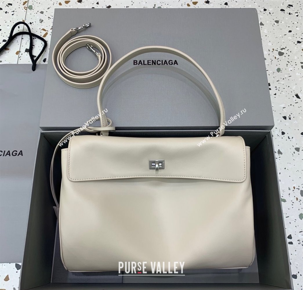 Balenciaga Rodeo Medium Handbag in light pink smooth calfskin, aged-silver hardware 2025 78972 (JM-250926091)