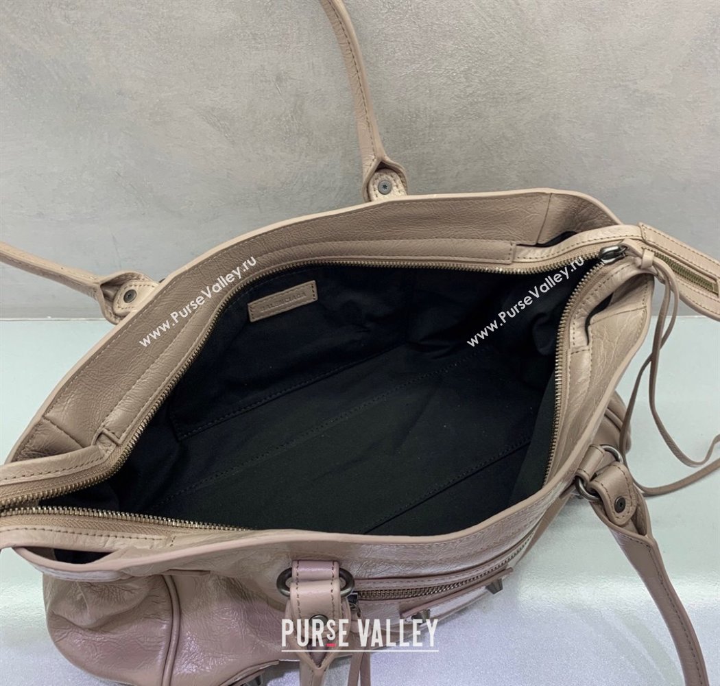 Balenciaga Le City Bag East West in Lambskin Leather Sesame Beige 2025 0926 (JM-250926062)