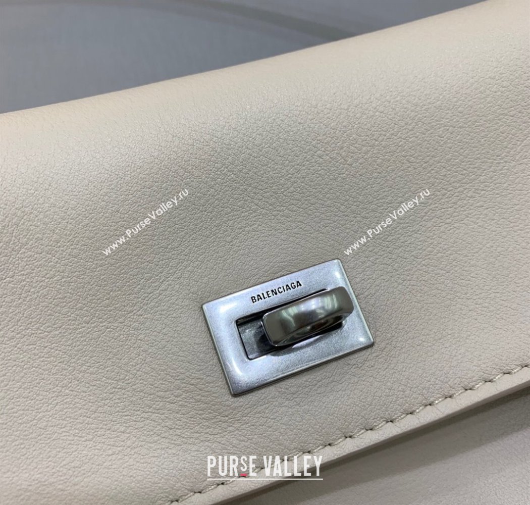 Balenciaga Rodeo Medium Handbag in light pink smooth calfskin, aged-silver hardware 2025 78972 (JM-250926091)