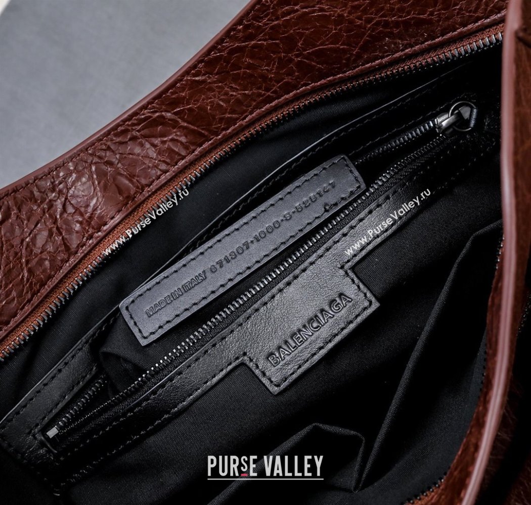 Balenciaga Le City Medium Bag in Dark Burgundy Arena Storico lambskin 2025 0925 (JM-250926127)