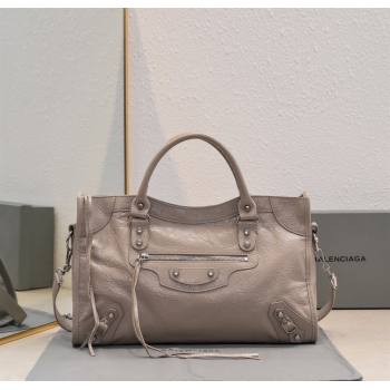Balenciaga Le City Medium Bag in Khaki Arena Storico lambskin 2025 0925 (JM-250926129)