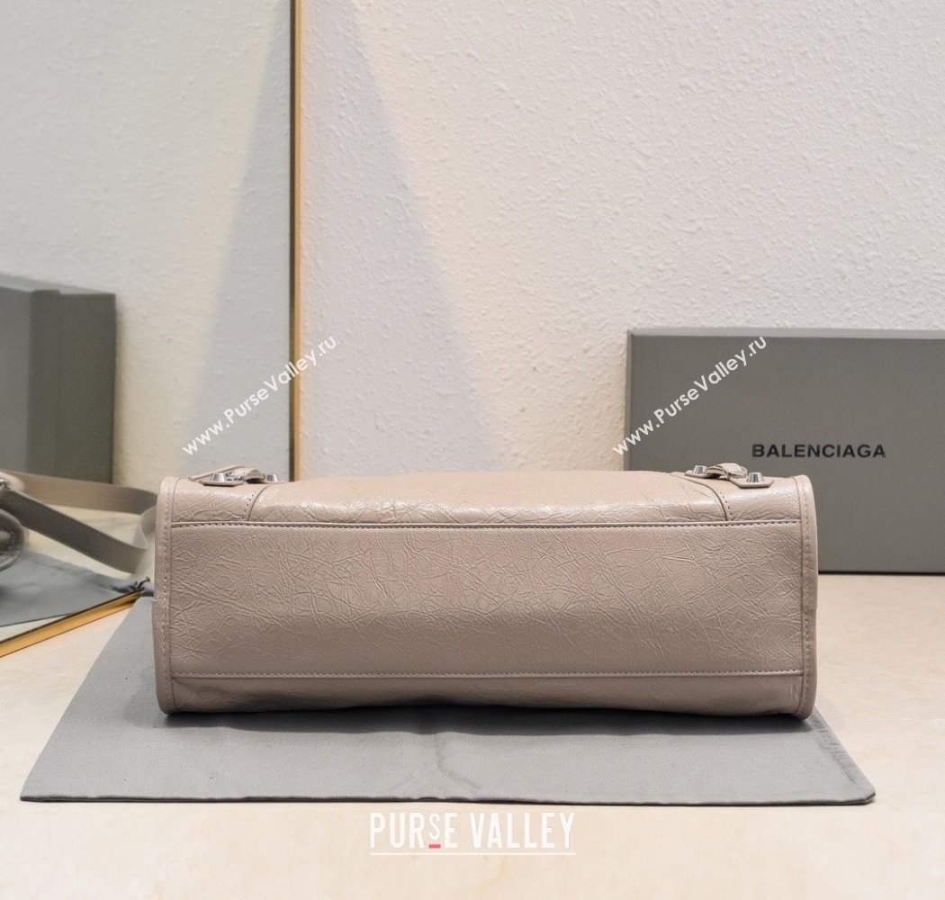 Balenciaga Le City Medium Bag in Khaki Arena Storico lambskin 2025 0925 (JM-250926129)