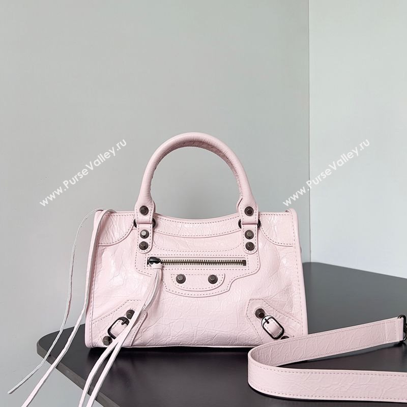 Balenciaga Le City Mini Bag in Light Pink Arena Storico lambskin 2025 0925 (JM-250926130)