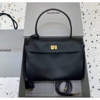 Balenciaga Rodeo Small Handbag in black grained calfskin leather, aged-gold hardware 2025 78972 (JM-250926090)
