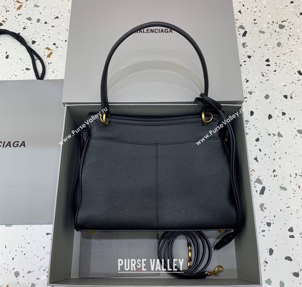 Balenciaga Rodeo Small Handbag in black grained calfskin leather, aged-gold hardware 2025 78972 (JM-250926090)