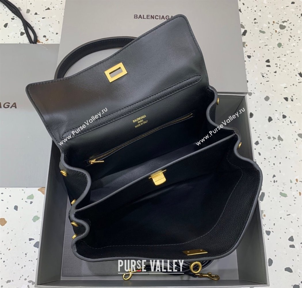 Balenciaga Rodeo Small Handbag in black grained calfskin leather, aged-gold hardware 2025 78972 (JM-250926090)