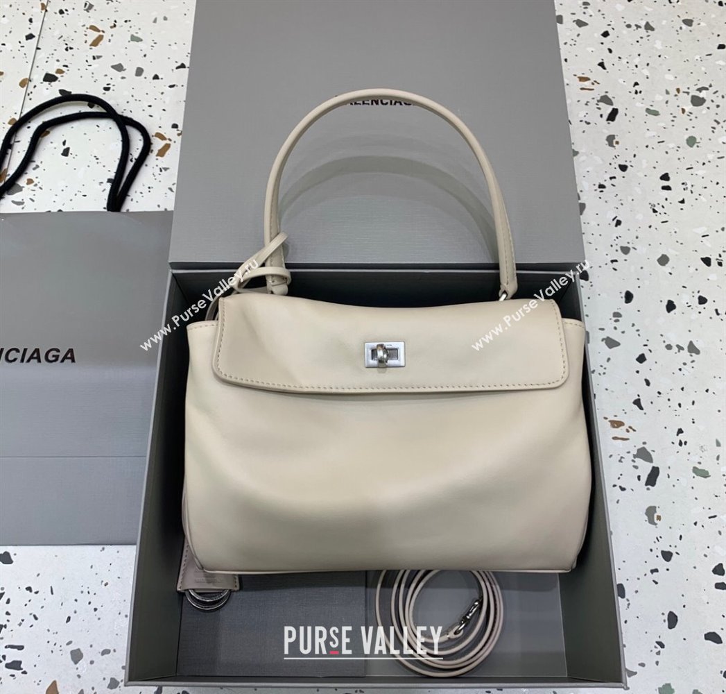 Balenciaga Rodeo Small Handbag in light pink smooth calfskin, aged-silver hardware 2025 78972 (JM-250926092)