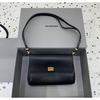 Balenciaga Bel Air Flap Bag XS in smooth calfskin Black/Aged Gold 2025 0926 (JM-250926066)