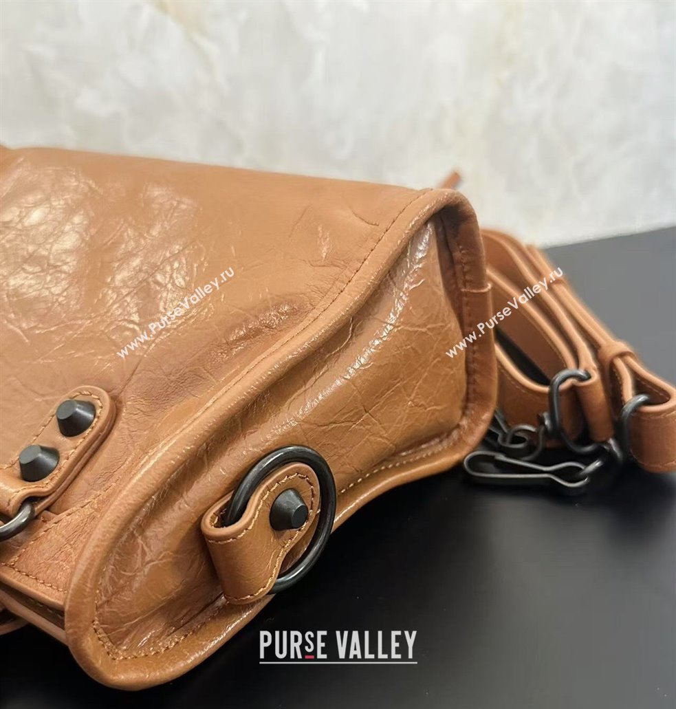 Balenciaga Le City Mini Bag in Camel Brown Arena Storico lambskin leather 2025 0926 (JM-250926111)