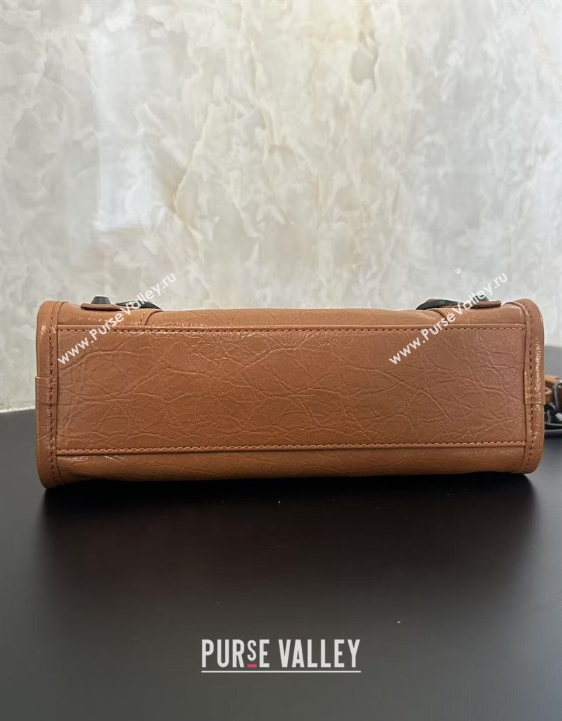Balenciaga Le City Mini Bag in Camel Brown Arena Storico lambskin leather 2025 0926 (JM-250926111)