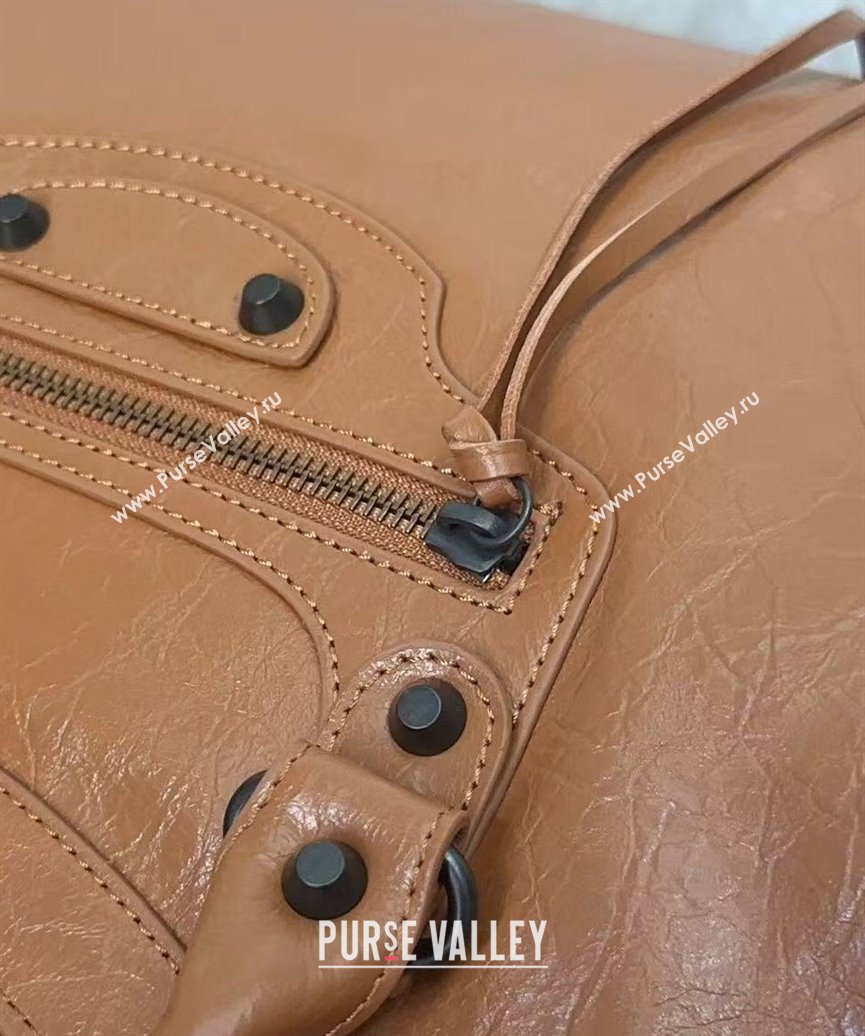 Balenciaga Le City Mini Bag in Camel Brown Arena Storico lambskin leather 2025 0926 (JM-250926111)