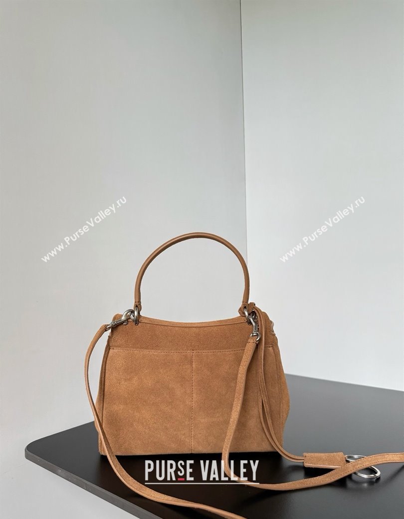 Balenciaga Rodeo Mini Handbag in light brown suede, aged-silver hardware 2025 78972 (JM-250926093)