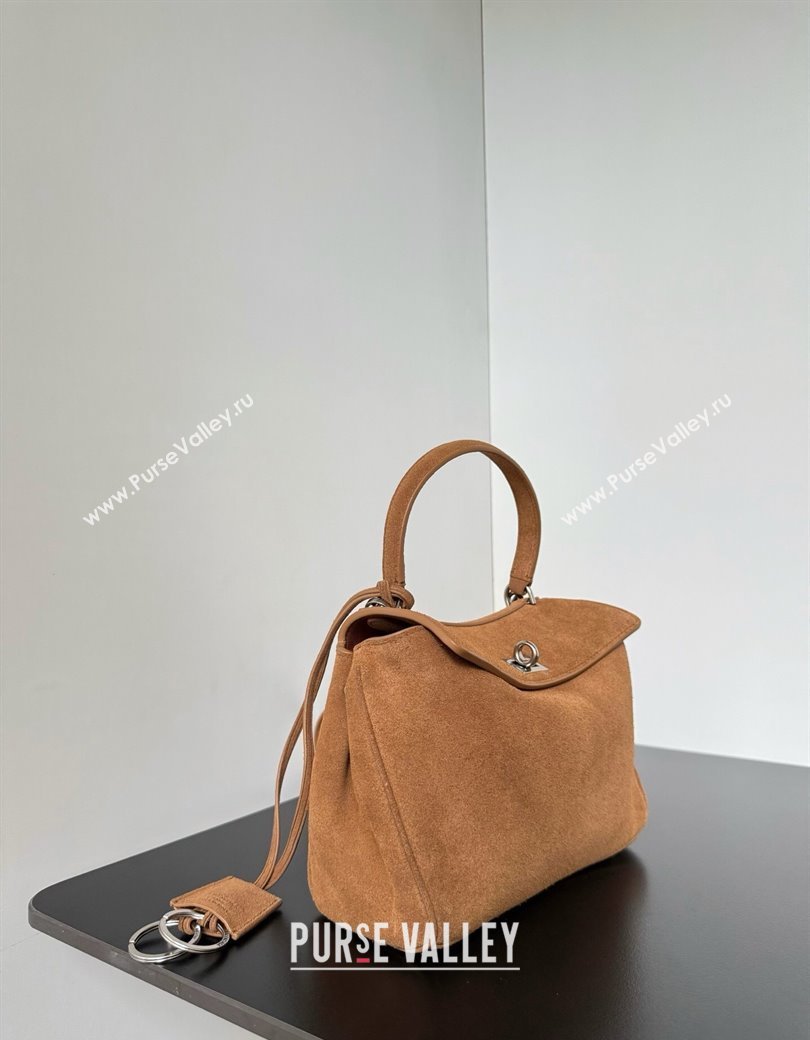 Balenciaga Rodeo Mini Handbag in light brown suede, aged-silver hardware 2025 78972 (JM-250926093)