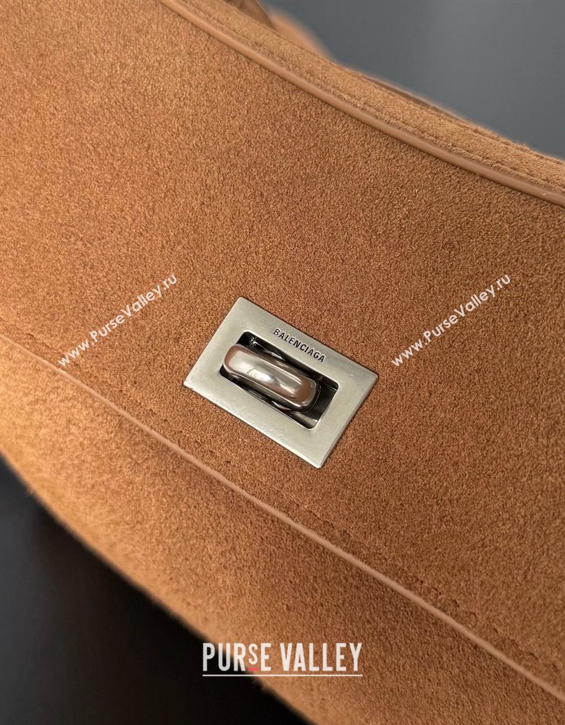 Balenciaga Rodeo Mini Handbag in light brown suede, aged-silver hardware 2025 78972 (JM-250926093)