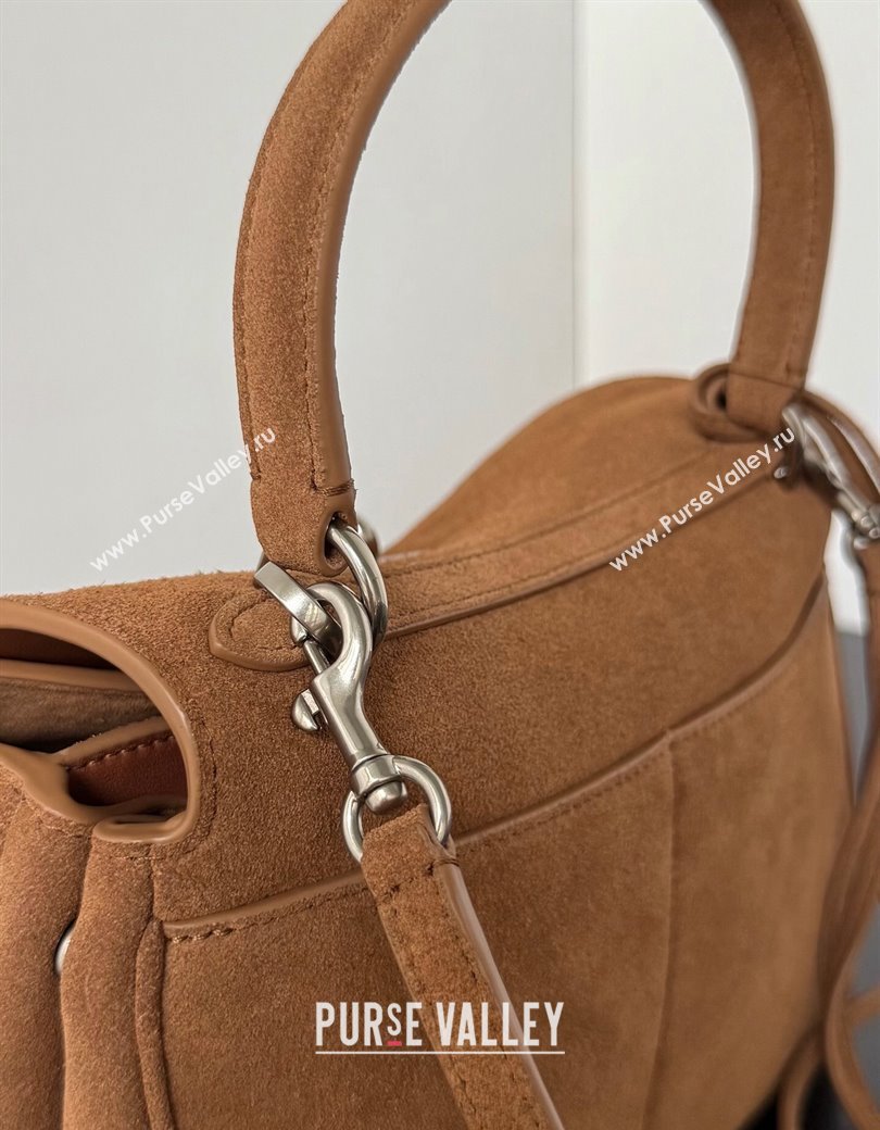 Balenciaga Rodeo Mini Handbag in light brown suede, aged-silver hardware 2025 78972 (JM-250926093)