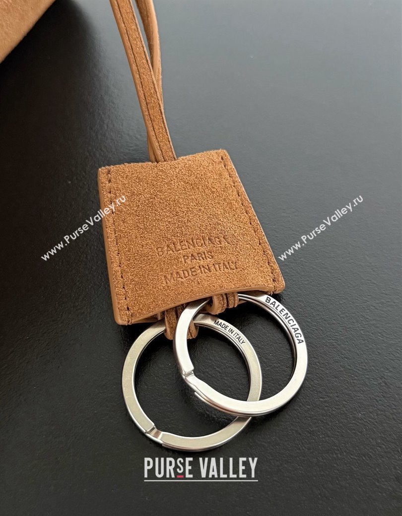 Balenciaga Rodeo Mini Handbag in light brown suede, aged-silver hardware 2025 78972 (JM-250926093)