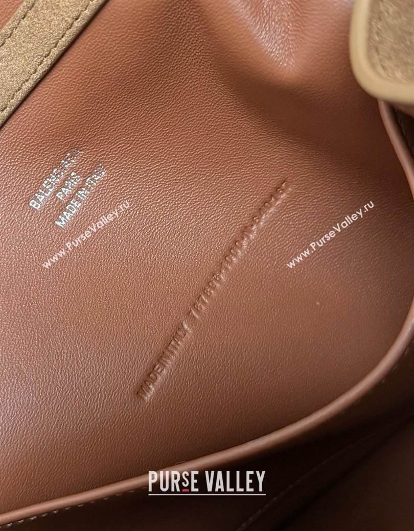 Balenciaga Rodeo Mini Handbag in light brown suede, aged-silver hardware 2025 78972 (JM-250926093)