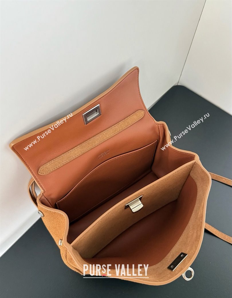 Balenciaga Rodeo Mini Handbag in light brown suede, aged-silver hardware 2025 78972 (JM-250926093)