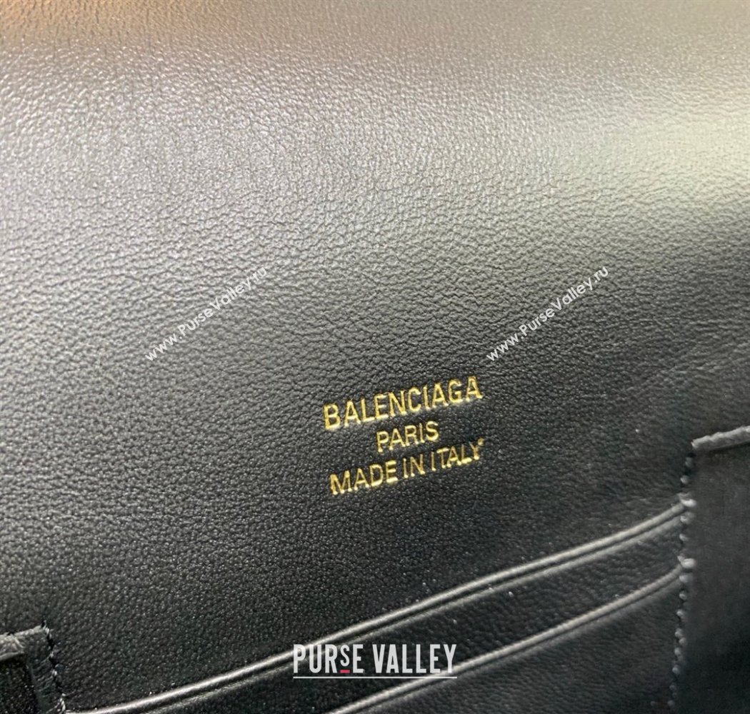 Balenciaga Bel Air Flap Bag XS in smooth calfskin Black/Aged Gold 2025 0926 (JM-250926066)