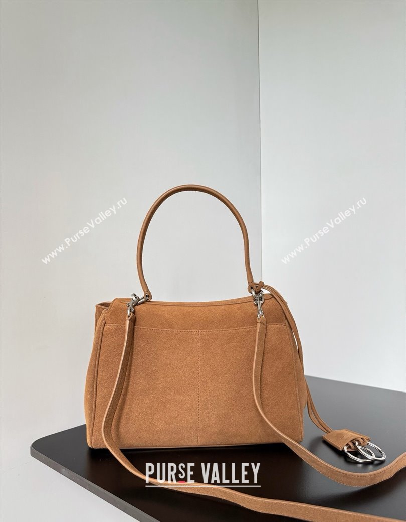 Balenciaga Rodeo Small Handbag in light brown suede, aged-silver hardware 2025 78972 (JM-250926094)