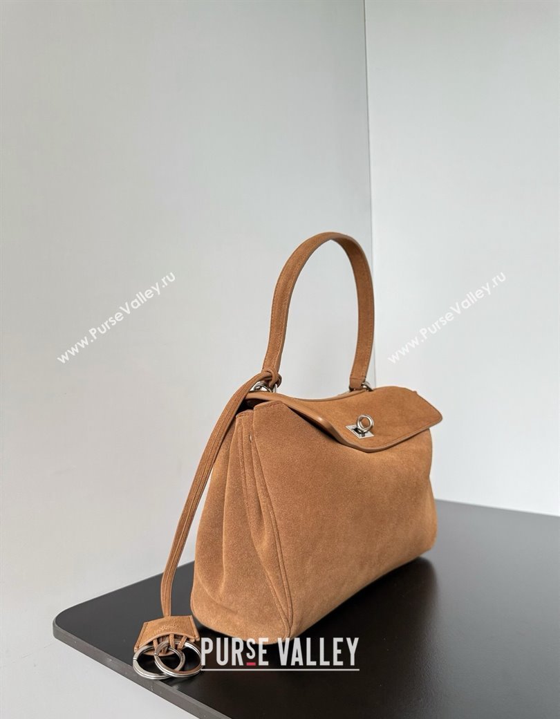 Balenciaga Rodeo Small Handbag in light brown suede, aged-silver hardware 2025 78972 (JM-250926094)