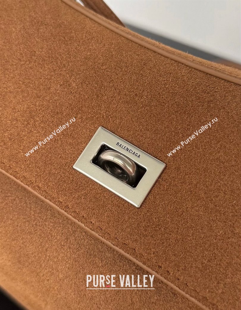 Balenciaga Rodeo Small Handbag in light brown suede, aged-silver hardware 2025 78972 (JM-250926094)