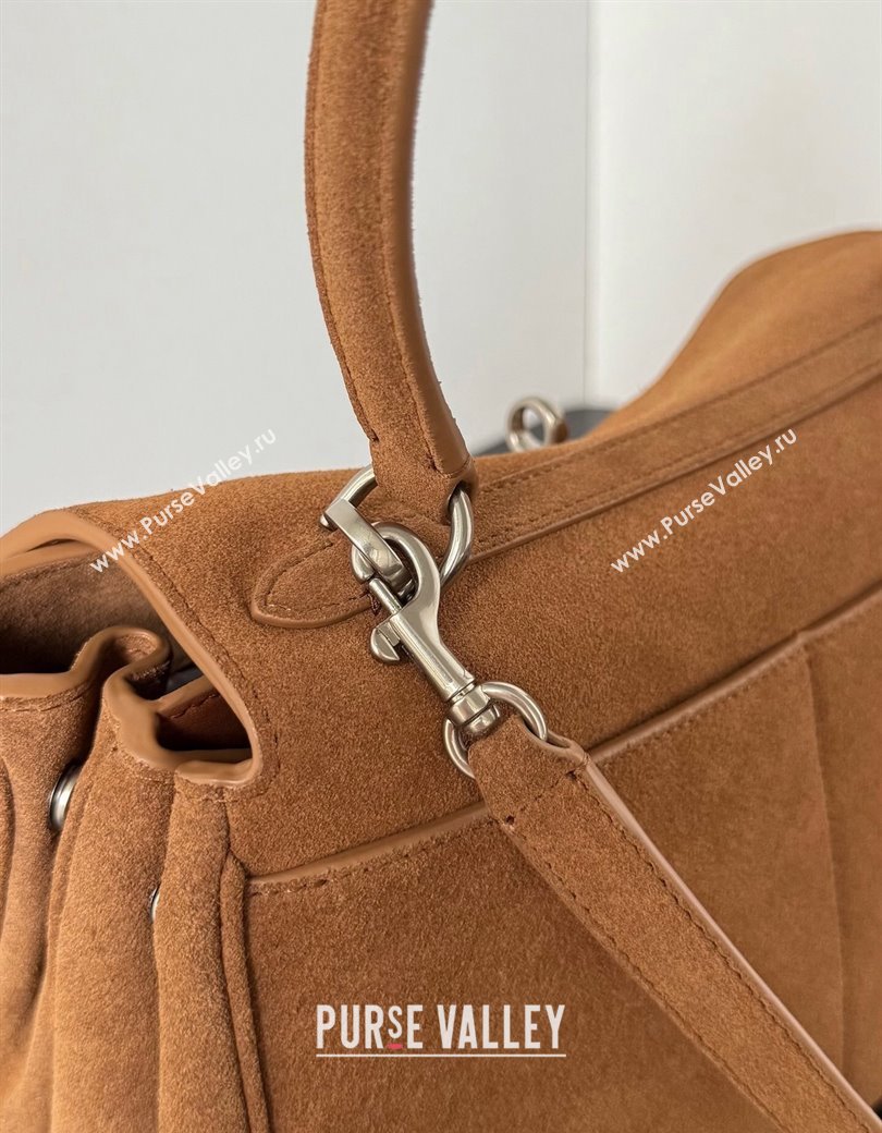 Balenciaga Rodeo Small Handbag in light brown suede, aged-silver hardware 2025 78972 (JM-250926094)
