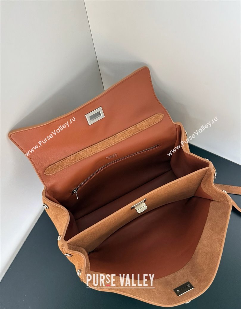 Balenciaga Rodeo Small Handbag in light brown suede, aged-silver hardware 2025 78972 (JM-250926094)