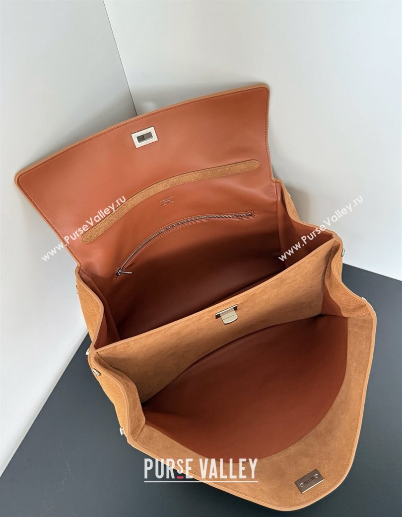 Balenciaga Rodeo Medium Handbag in light brown suede, aged-silver hardware 2025 78972 (JM-250926095)