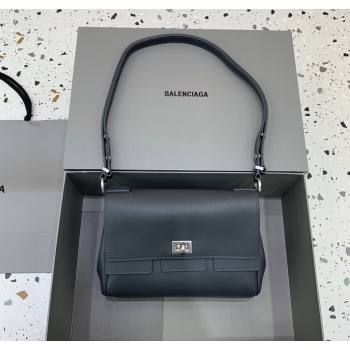 Balenciaga Bel Air Flap Bag XS in smooth calfskin Grey/Aged Silver 2025 0926 (JM-250926067)