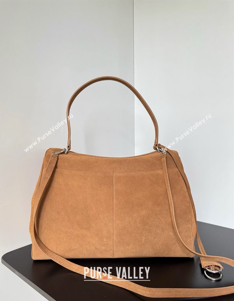 Balenciaga Rodeo Large Handbag in light brown suede, aged-silver hardware 2025 78972 (JM-250926096)