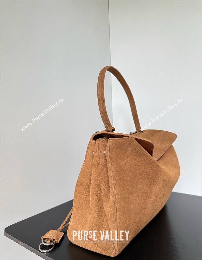 Balenciaga Rodeo Large Handbag in light brown suede, aged-silver hardware 2025 78972 (JM-250926096)