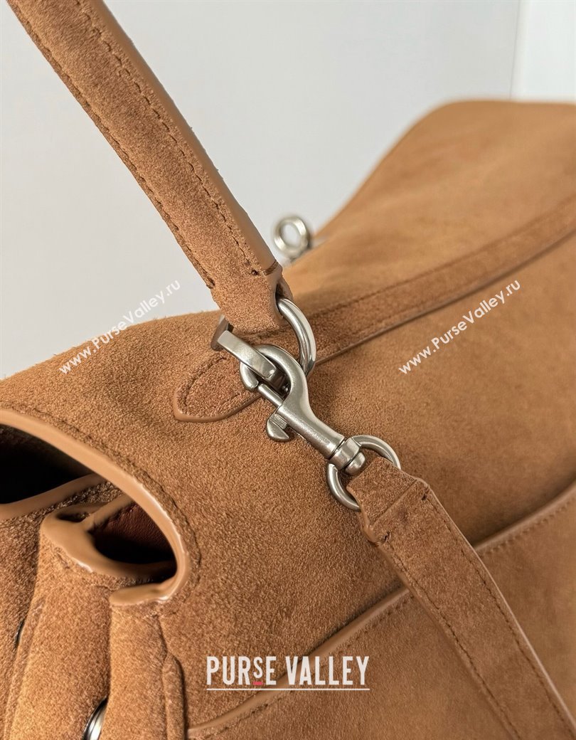 Balenciaga Rodeo Large Handbag in light brown suede, aged-silver hardware 2025 78972 (JM-250926096)