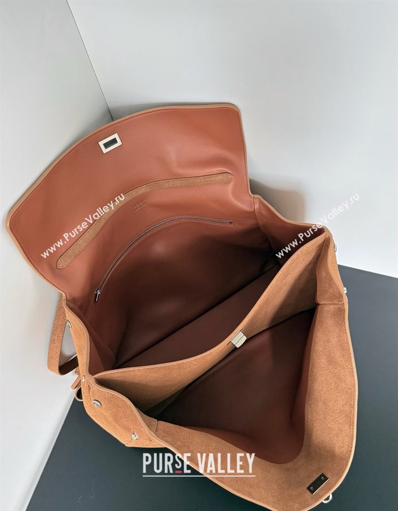 Balenciaga Rodeo Large Handbag in light brown suede, aged-silver hardware 2025 78972 (JM-250926096)