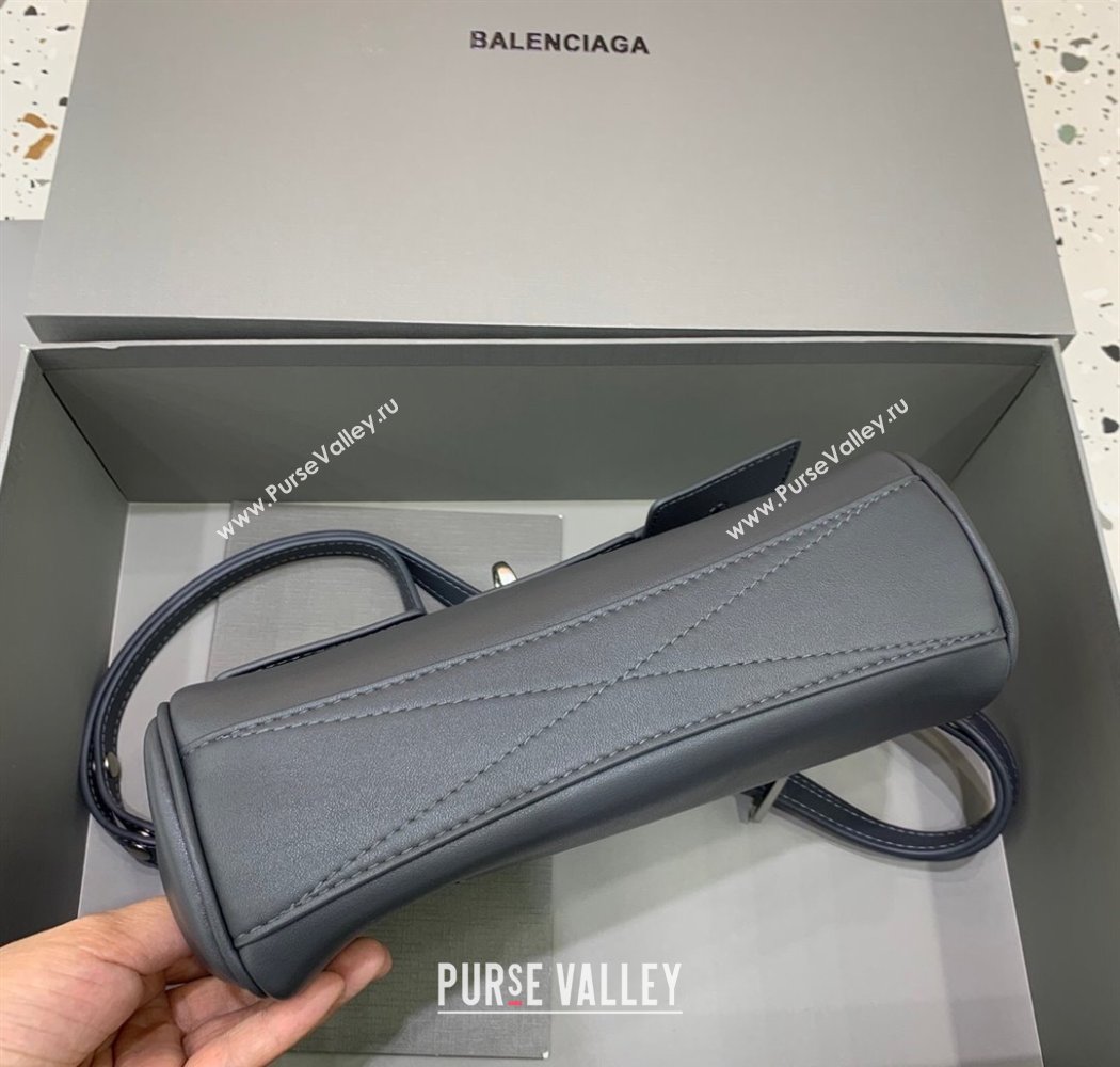 Balenciaga Bel Air Flap Bag XS in smooth calfskin Grey/Aged Silver 2025 0926 (JM-250926067)
