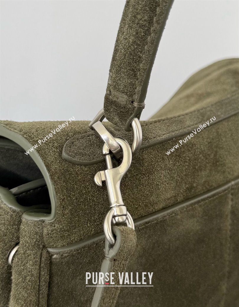 Balenciaga Rodeo Mini Handbag in green suede, aged-silver hardware 2025 78972 (JM-250926097)